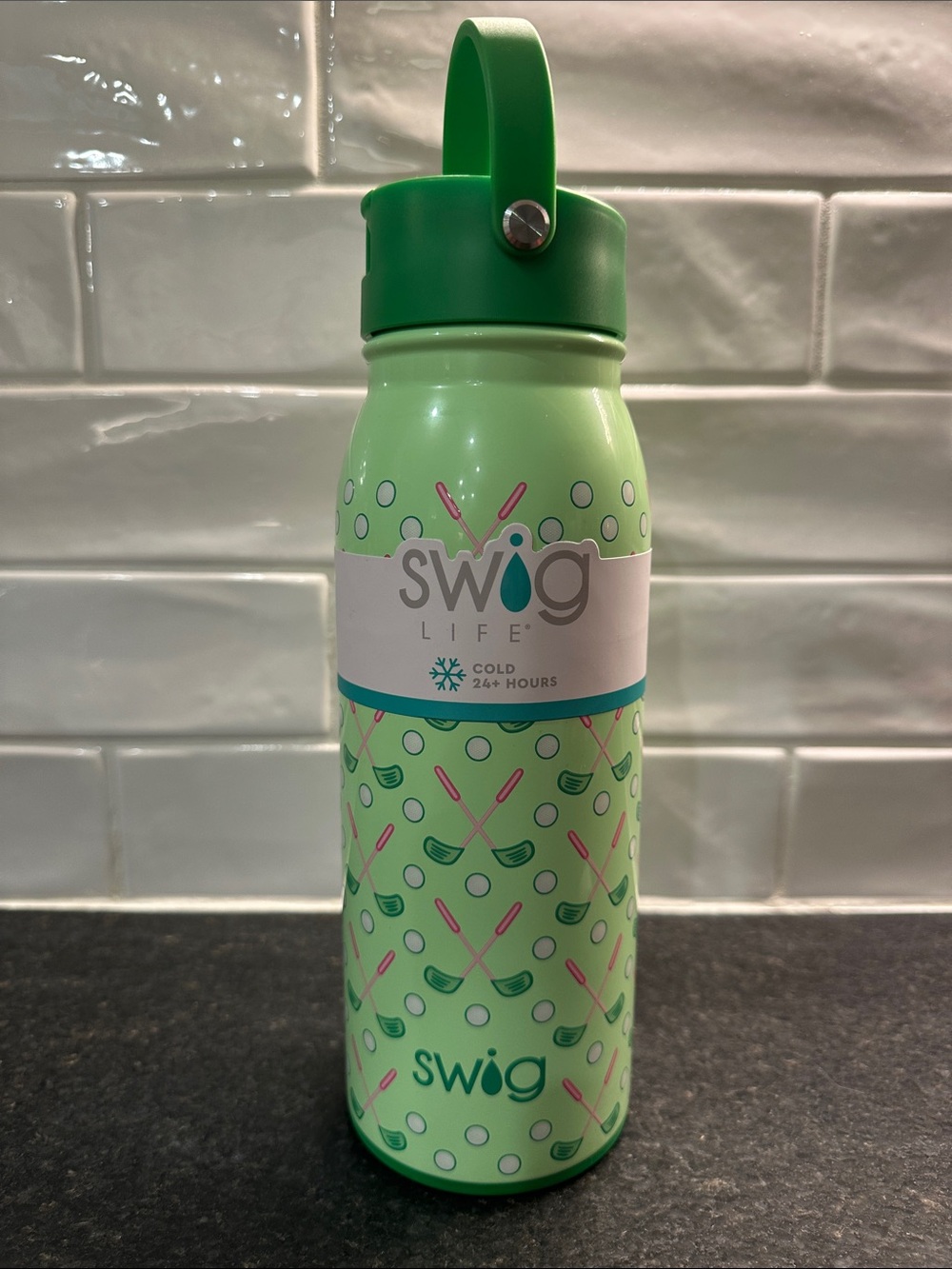Swig Life Mint Green Insulated Water Bottle with Carry Handle